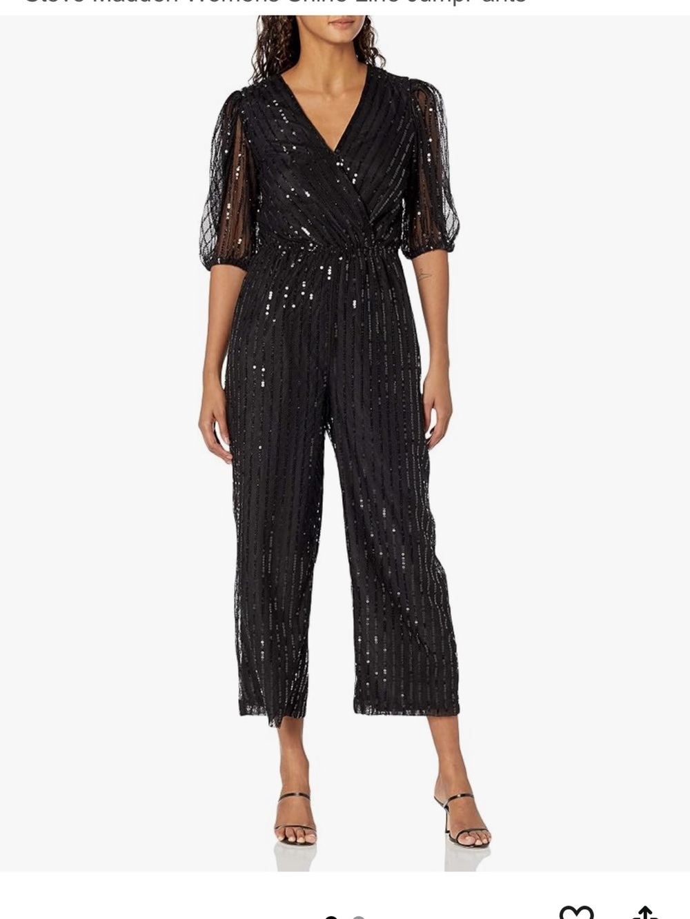 BB Dakota Black Sequin Wrap Jumpsuit size Medium